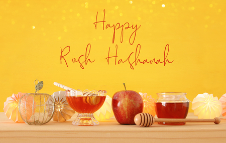 Rosh hashanah jewish new year holiday concept traditional symbols