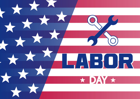 Banner for labor day usa flag vector illustration