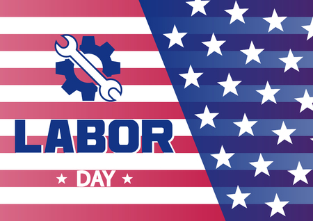 Banner for labor day usa flag vector illustration