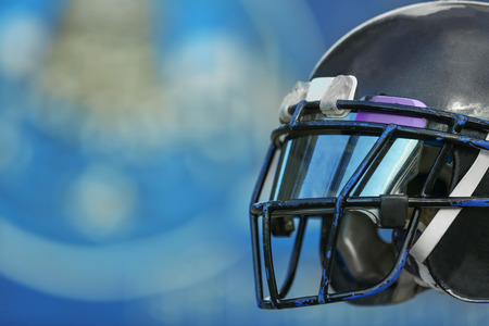 Rugby helmet closeup Stock Photo