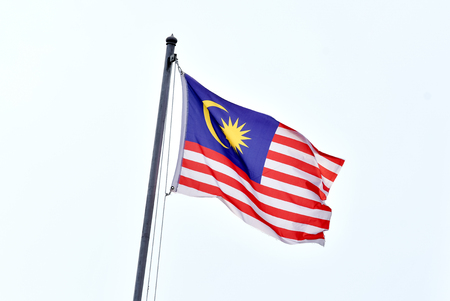 View of national flags of southeast asia countries malaysia