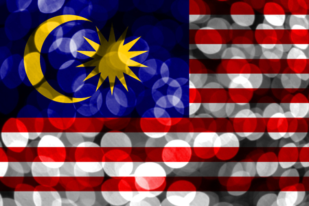 Malaysia abstract blurry bokeh flag christmas new year and national day concept flag