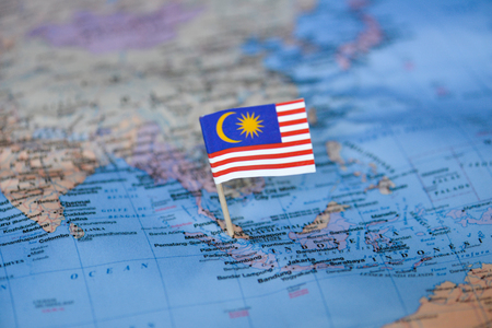 Map with flag of malaysia