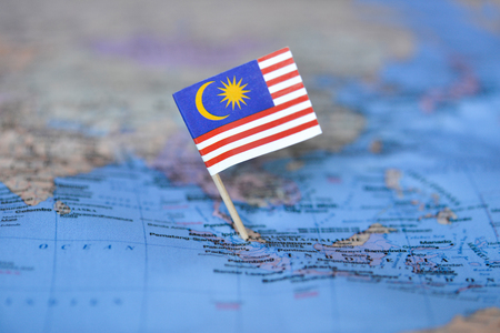 Map with flag of malaysia Stock Photo