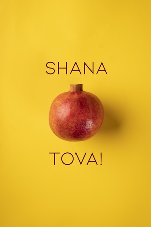 A composition of traditional symbolism on the occasion of the jewish holiday of rosh hashanah Stock Photo