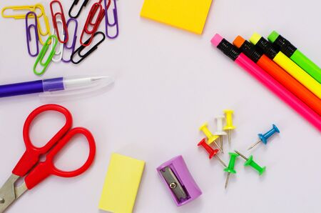 Background with different colored stationery