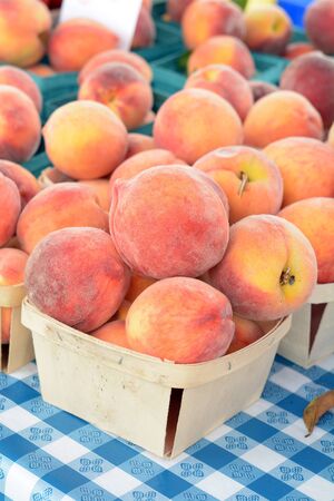 Fresh and delicious peach at market place