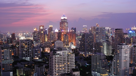 Thailand bangkok night view from asok area