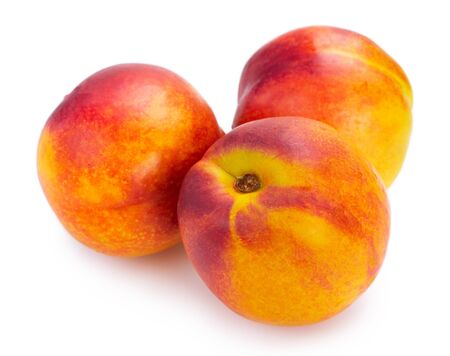 Fresh peach isolated on white background closeup