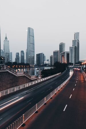 Low angle view of skyscrapers in shenzhen china