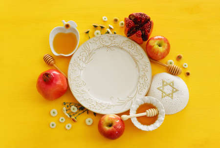 Religion image of rosh hashanah jewish new year holiday concept traditional symbols Stock Photo