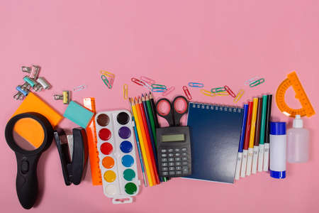 The stationery on boards concept education back to school