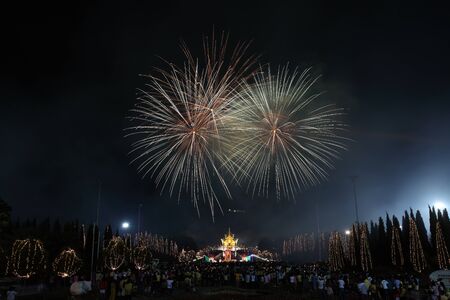 Fireworks in new year holiday anniversary