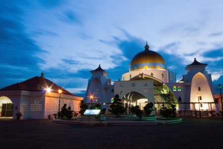 A long exposure shot of malacca straits mosque malaysia Stock Photo