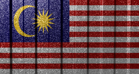 Textured flag of malaysia on metal wall colorful natural abstract geometric background with lines