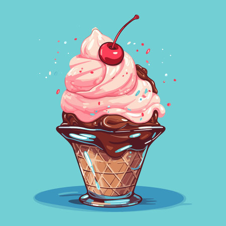 Ice cream. Ice cream hand-drawn comic illustration. Vector doodle style cartoon illustration - 208450813