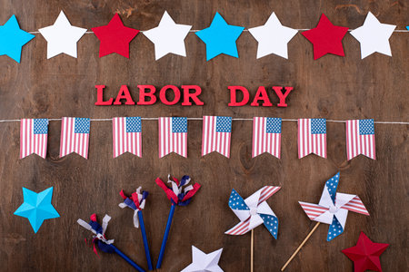 Labor day celebration with usa flag