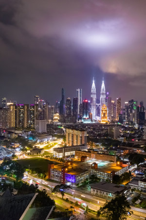 Beautiful view of kuala lumpur malaysia city skyline