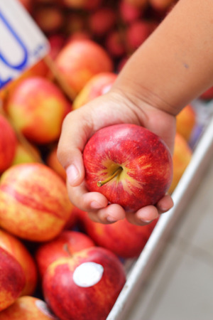 Fresh red apple in the market