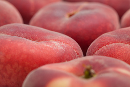 Flat donut peaches food background