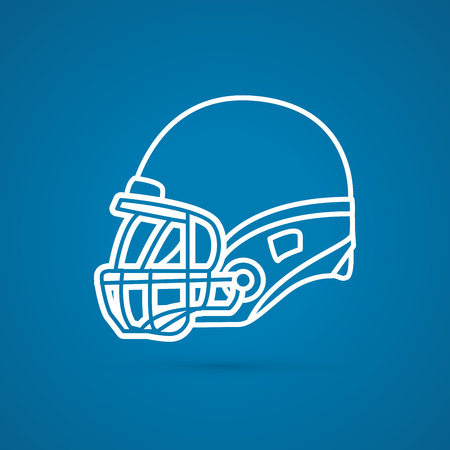 American football helmet side view outline graphic vector