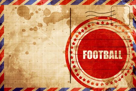 Football red grunge stamp on an airmail background