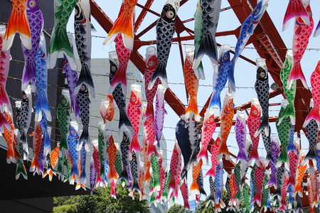 Tokyo tower carp streamer Stock Photo