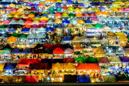 Train market ratchada bangkok thailand night market coulour full market night barzar