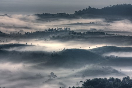 Mountain and fog at tropical zone