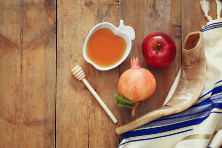 Rosh hashanah jewish new year holiday concept traditional symbols Stock Photo