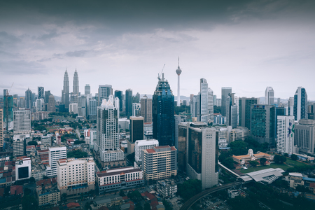 Vintage tone of kuala lumpur skyline kuala lumpur malaysia Stock Photo