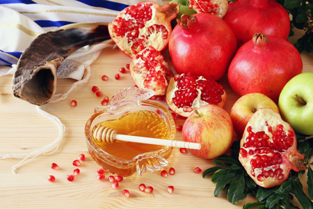 Rosh hashanah jewish new year holiday concept traditional symbols Stock Photo