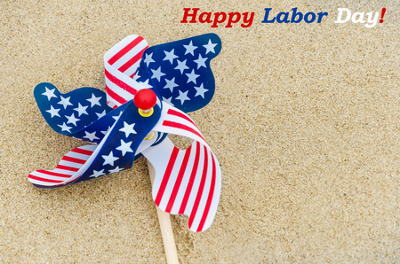 Labor day background on the sandy beach