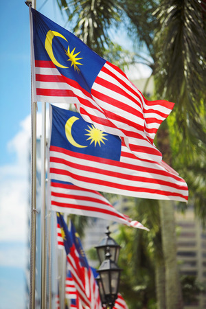 Malaysian flags along the street