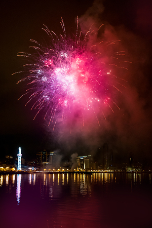 Fireworks in the night sky baku