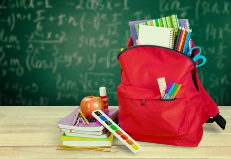 School bag with supplies